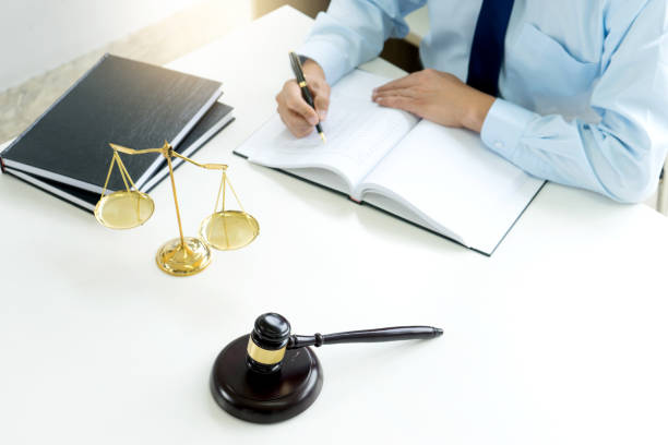 istock Judge lawyer gavel work in office 1133488226