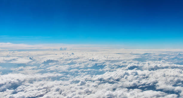 Aerial view of blue sky and clouds for background