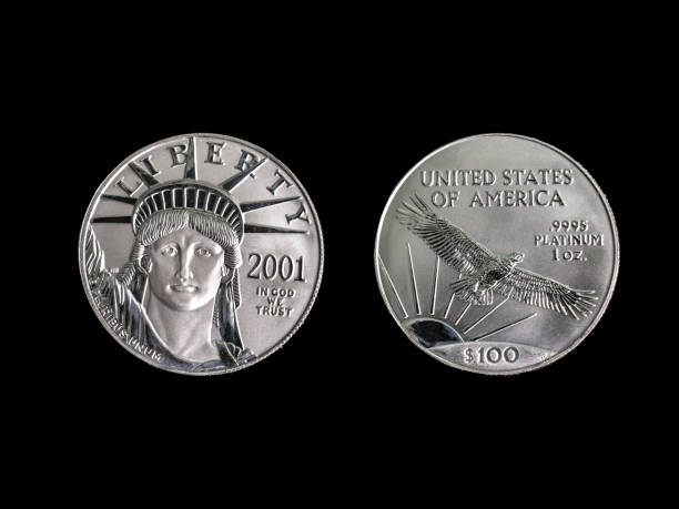 istock 1oz Platinum 100 dollar coin. 1133494138