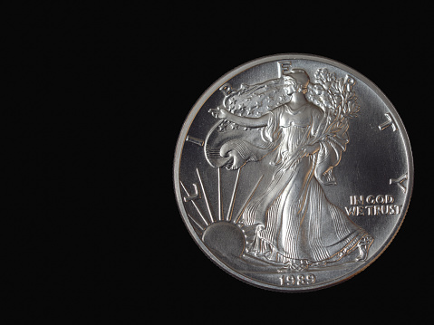 Walking Liberty 1oz. Silver dollar coin.