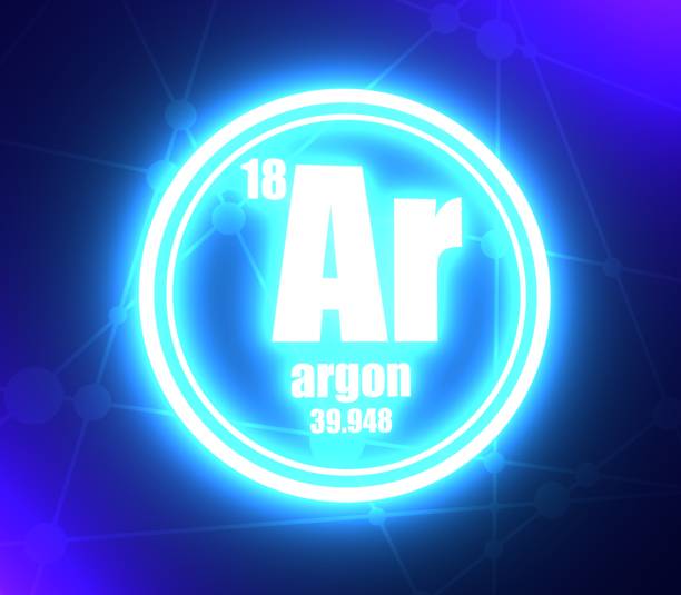 Argon Chemical Symbol Isolated Icon Periodic Table Element Light Cyan  Background Vector Illustration Stock Image Stock Illustration - Download  Image Now - iStock