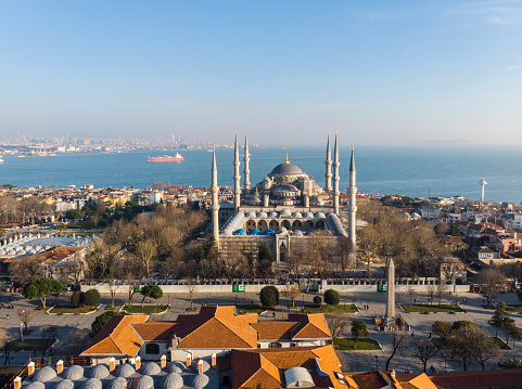 Aerial view of The Blue Mosque (Sultan Ahmed Camii)