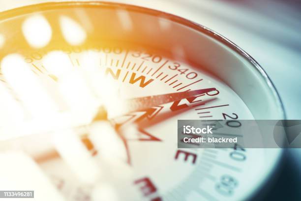 Golden Compass Stock Photo - Download Image Now - Navigational Compass, Concepts, Direction
