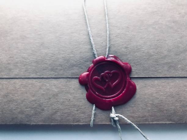 istock Vintage love letter with wax seal. 1133496355