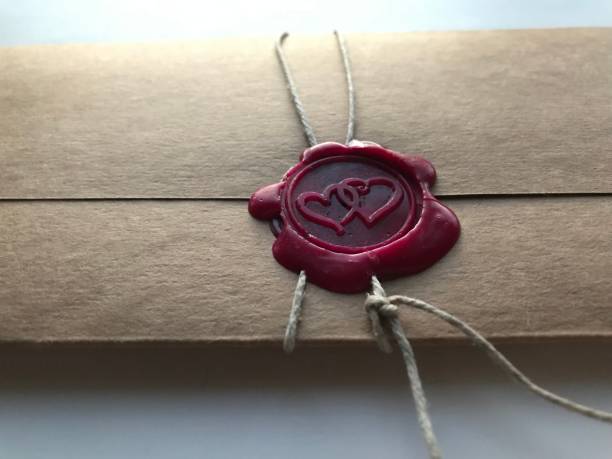 istock Vintage love letter with wax seal. 1133496357