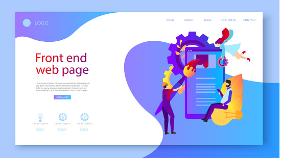 Front End Web Page Mobile App Design Creating And Settings Stock ...