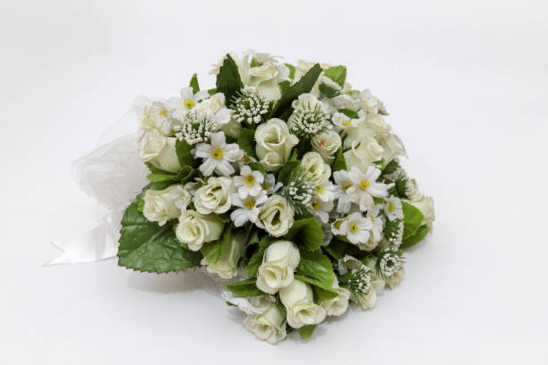 istock Bridal flower and white background 1133511419