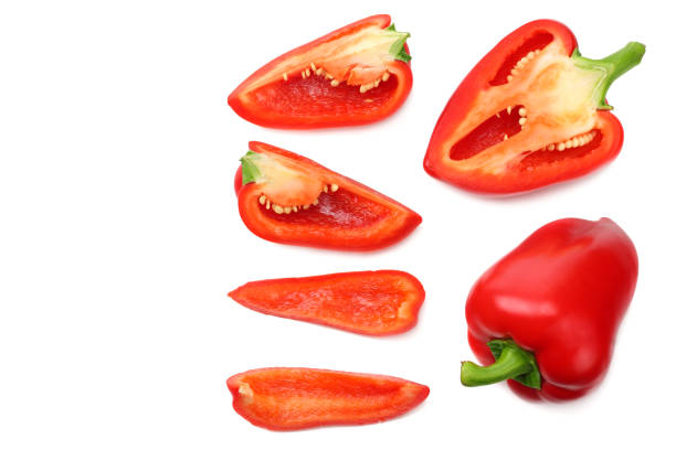 istock sliced sweet bell peppers isolated on white background. top view 1133511936