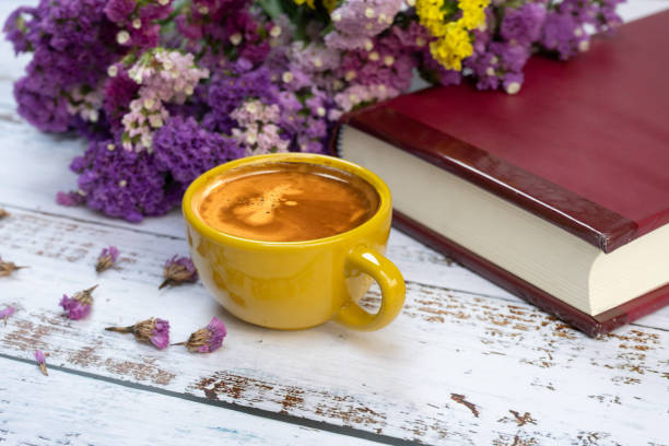 istock Yellow cup of hot coffee. 1133516478