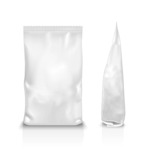 istock White  washing powder packaging. Sachet for bread, coffee, sweets and cookies 1133519510