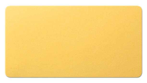 Yellow paper texture on white background. Photo with clipping path.