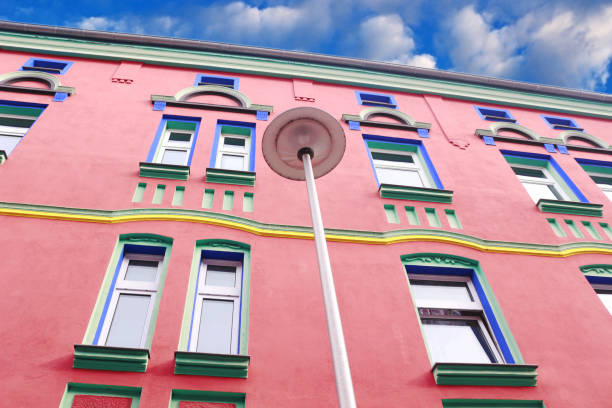 multi colored facade of a house in Magdeburg, Germany