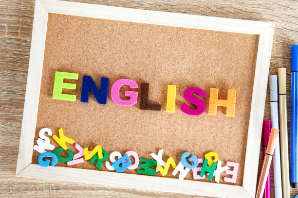 istock colorful ENGLISH word alphabet on a pin board background ,English language learning concept 1133521949