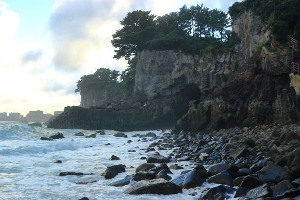 istock Sojeongbang waterfall, waterfall, coastal, cliff 1133522740