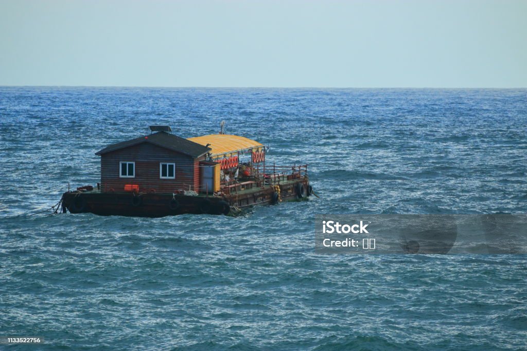 A house on the sea, It is a house on the sea. Bathtub Stock Photo