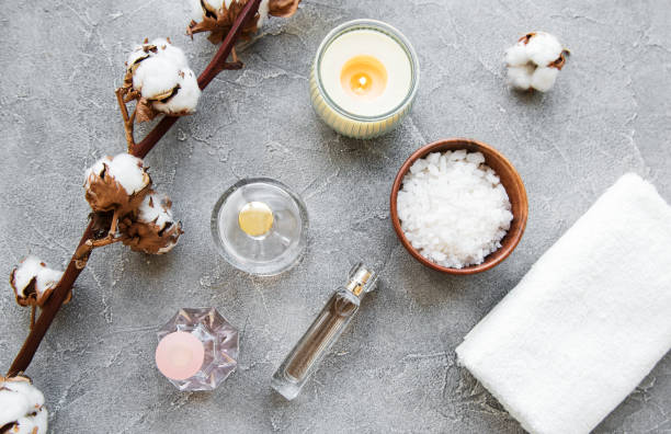 istock Spa products with cotton flowers 1133527998