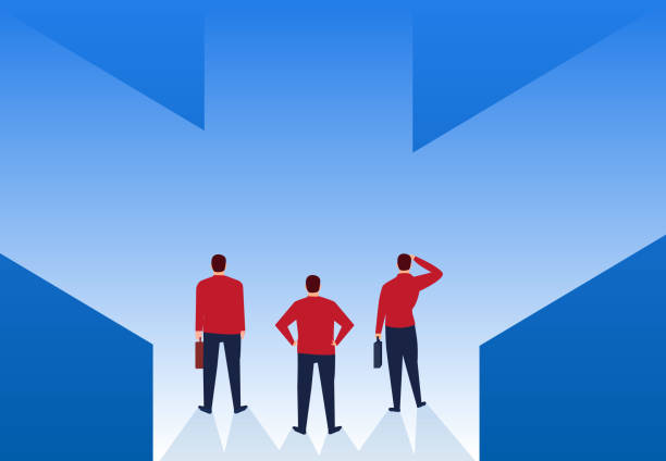 istock Three businessmen choose directions at the crossroads 1133528045