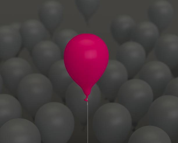 istock Get out of the crowd 3D rendering colored balloon 1133529048