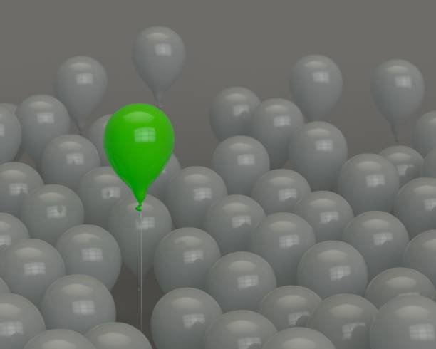 istock Get out of the crowd 3D rendering colored balloon 1133529049