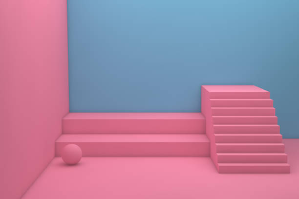 istock 3D Empty Product Stand, Pedestal, Showcase, Stairs Abstact Minimal Background 1133530492