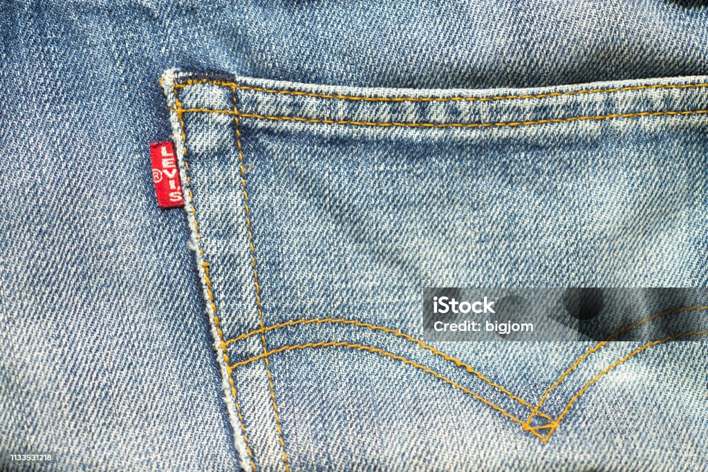 Closeup Detail Of Levis Red Tag On Levis Jeans Stock Photo - Download Image  Now - Jeans, Pocket, Denim - iStock