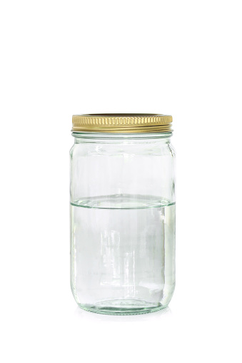 Glass jar isolated on the white background with clipping path