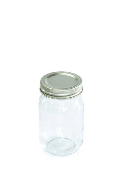 istock Empty jar of silver cap is open on a white background. 1133531398