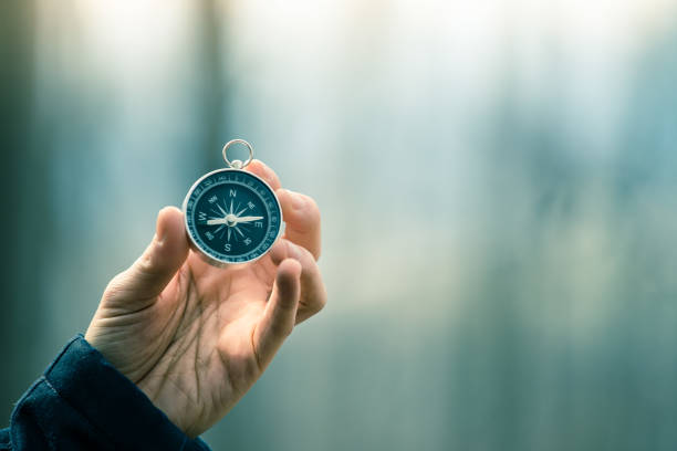 istock Compass in the hand, outdoor adventure 1133533250