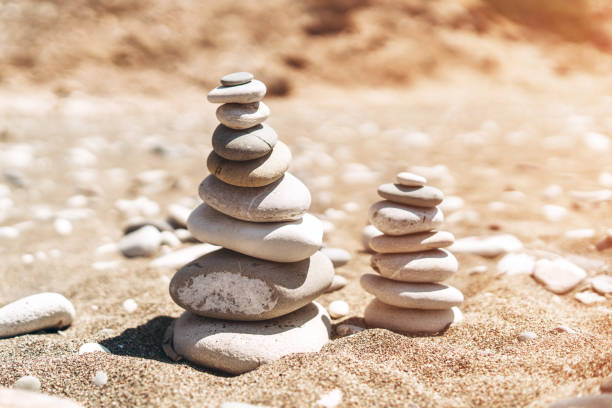 istock Stack of sea stones on the beach. 1133535228