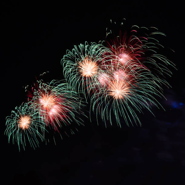 istock beautiful fireworks on black background , abstract firework full color isolated 1133536110