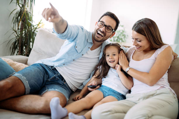 istock Happy family having fun time at home 1133537626