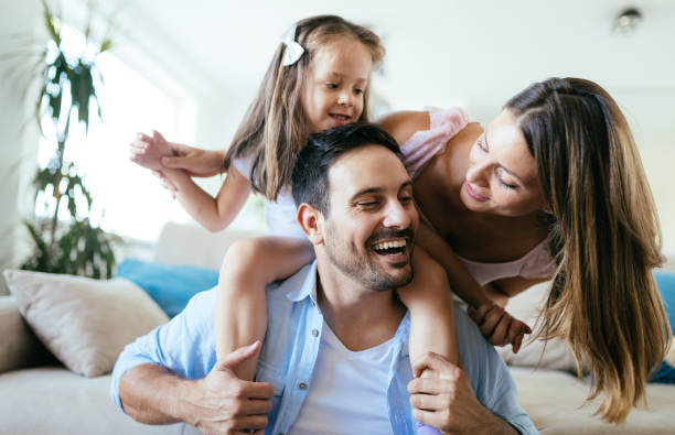 istock Happy family having fun time at home 1133537643
