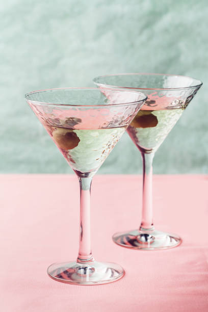 istock Martini cocktail with green olive 1133538067