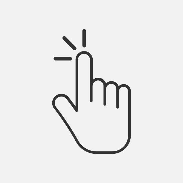 line click icon isolated on white background. Vector illustration. line click icon isolated on white background. Vector illustration. Eps 10. crash site stock illustrations