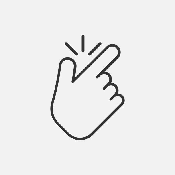 line snap finger like icon isolated on white background. Vector illustration. line snap finger like icon isolated on white background. Vector illustration. Eps 10. click finger stock illustrations