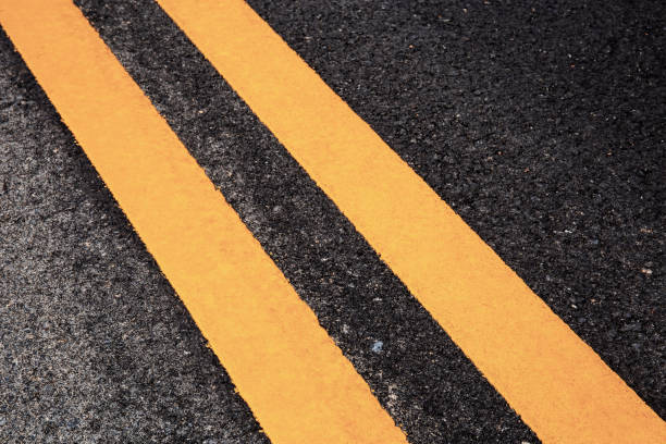 istock Traffic line on street with texture. 1133541402