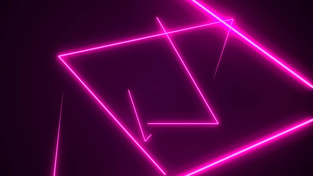 istock Futuristic HUD triangle tunnel VJ background. 4K Neon motion graphics for LED 1133541525