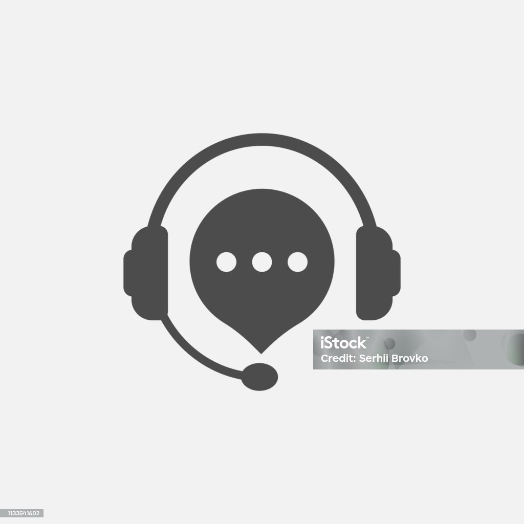 hotline support service with headphones icon isolated on white background. Vector illustration. hotline support service with headphones icon isolated on white background. Vector illustration. Eps 10. Icon Symbol stock vector