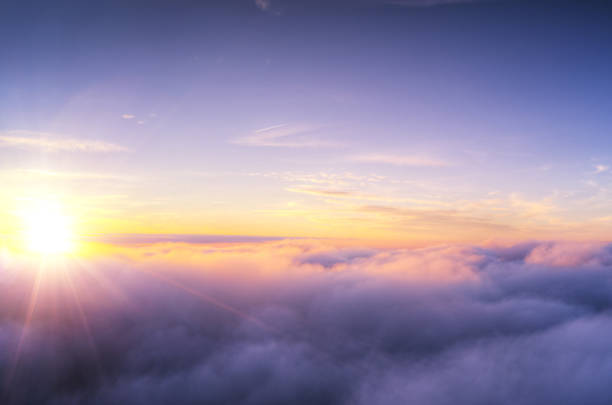 istock Beautiful sunrise cloudy sky from aerial view 1133545184