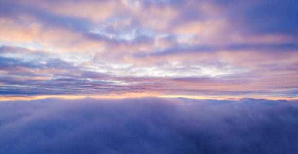 istock Beautiful sunrise cloudy sky from aerial view 1133545189