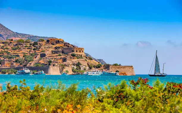 The island fortress of Spinalonga, Crete, Greece