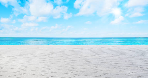 istock Empty asphalt road with sea and sky for mockup 1133548527