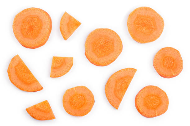 istock Carrot slice isolated on white background. Top view. Flat lay 1133549565