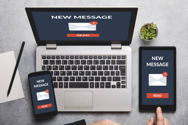 istock New message notification concept on laptop, tablet and smartphone screen 1133550345