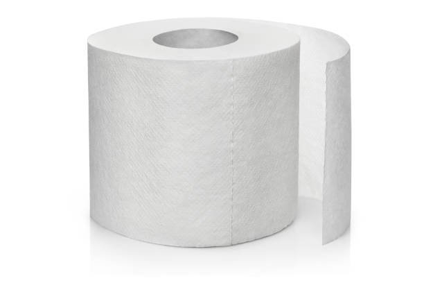Toilet paper on white New roll of white toilet paper, isolated on white background toilet paper stock pictures, royalty-free photos & images