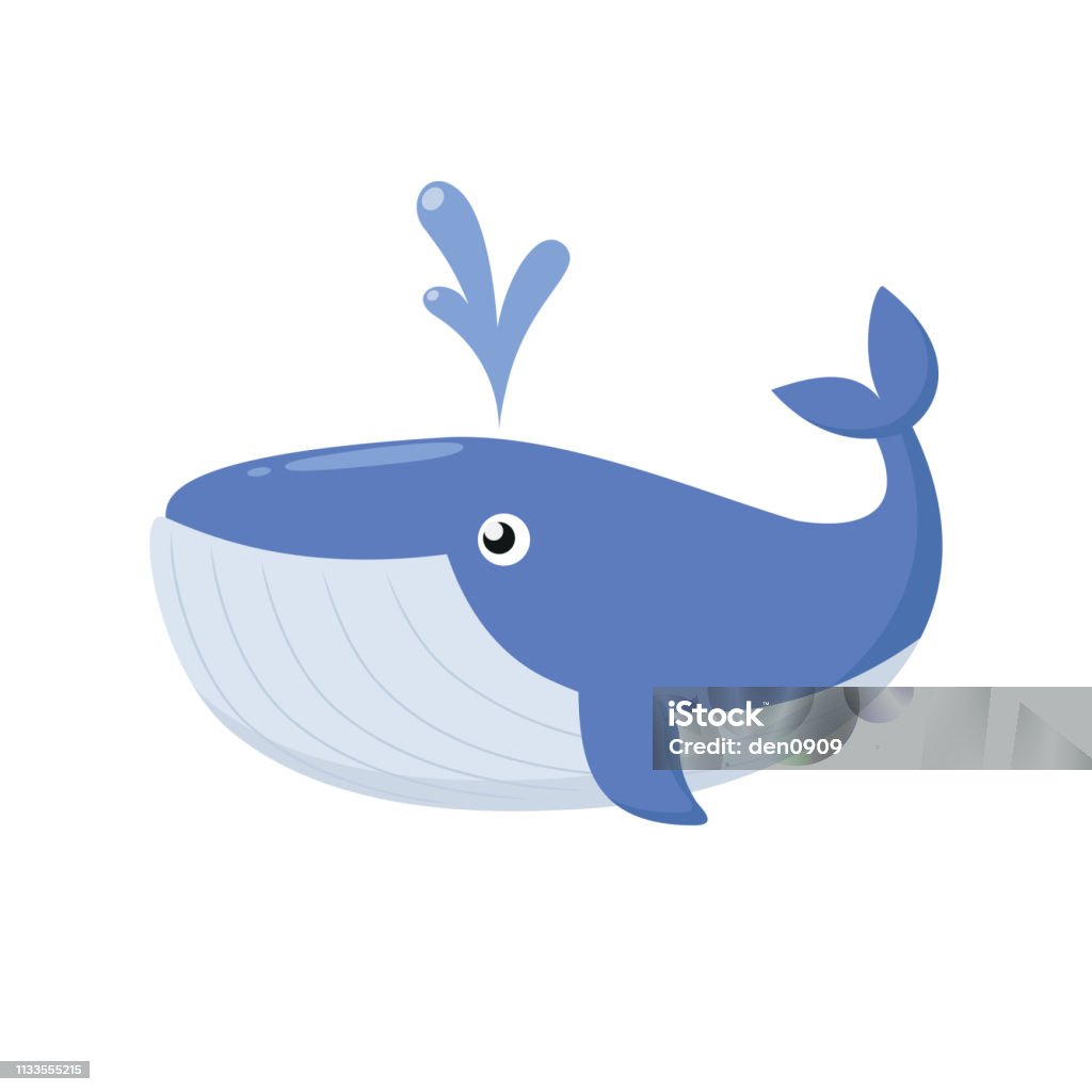 Cute whale icon Illustration of a cute whale on a white background Animal stock vector