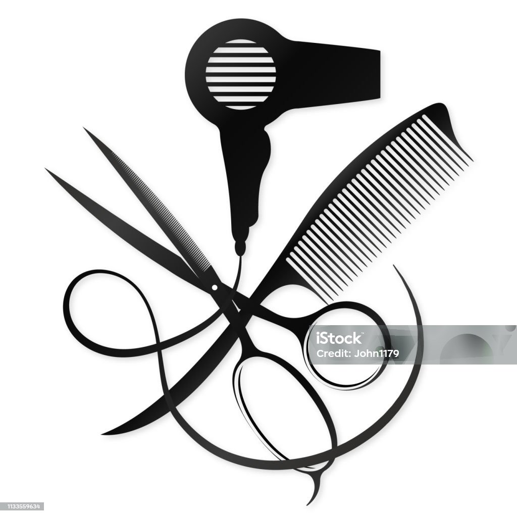 Ilustración de Diseño De Tijeras Y Peine Para Un Salón De Belleza y más Vectores Libres de Derechos de Secador de pelo - Secador de pelo, Ícono, Peluquero - iStock Ilustración de Diseño De Tijeras Y Peine Para Un Salón De Belleza y más Vectores Libres de Derechos de Secador de pelo - Secador de pelo, Ícono, Peluquero - iStock