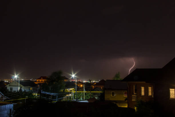 istock Lightning in the night sky, shot taken with long exposure 1133559959