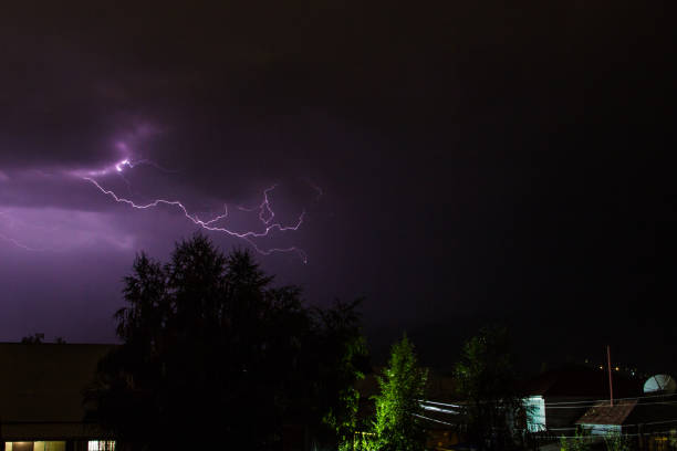 istock Lightning in the night sky, shot taken with long exposure 1133559963