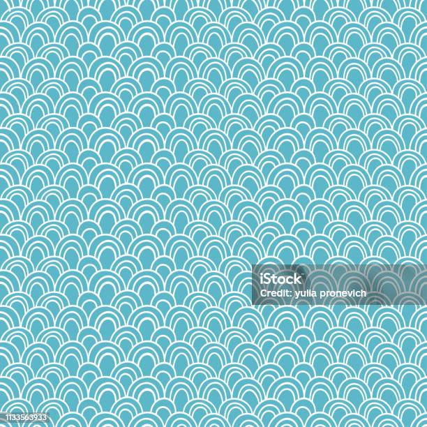 Fishig Red Pattern Carp Red Fish Goldfish Traditional Eastern Seamless Pattern Waves ...